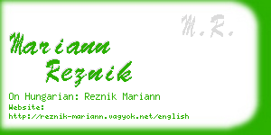 mariann reznik business card